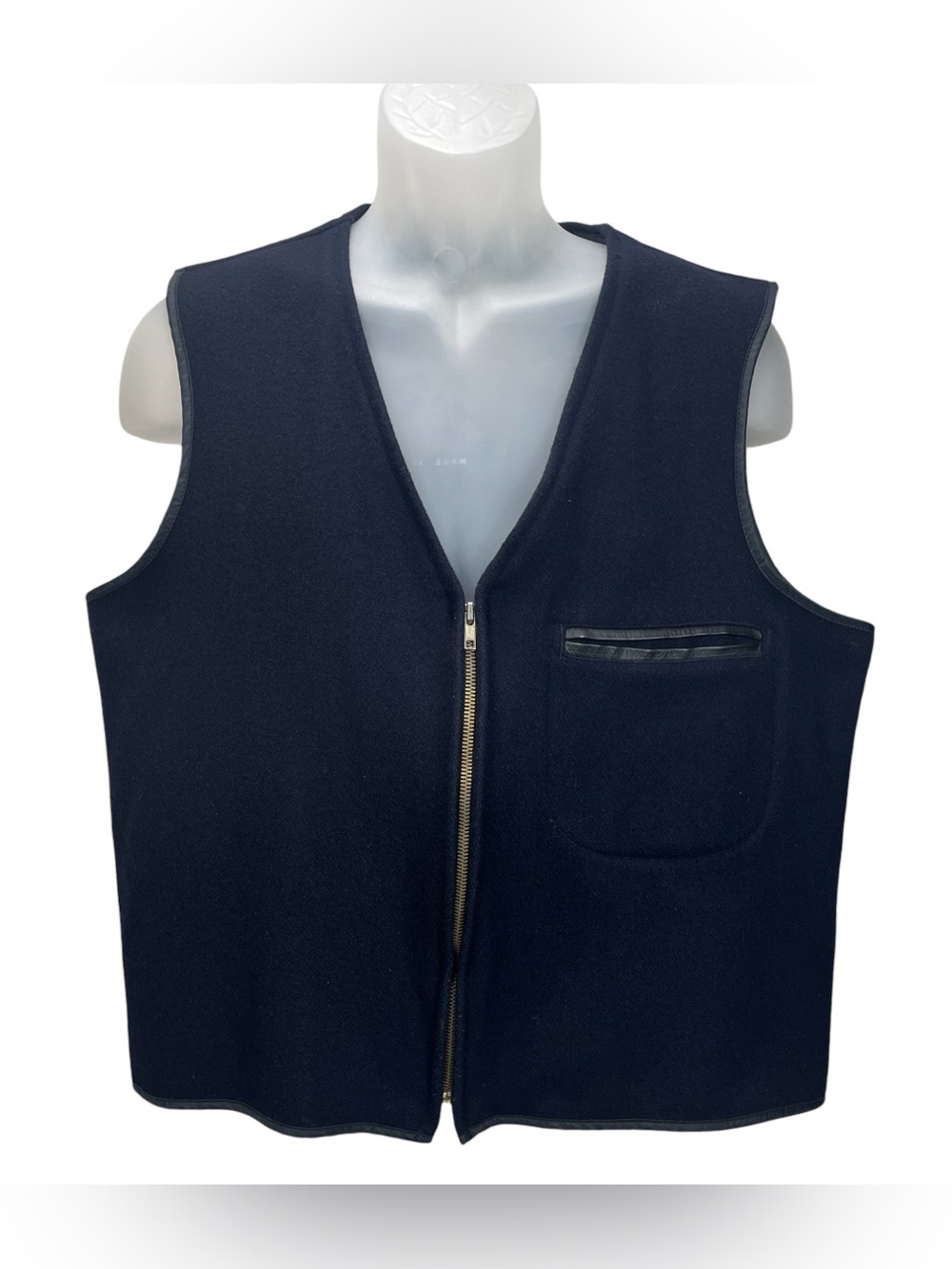Vintage 1940s–1950s Era Carter’s Wool Blend Vest Men’s 43 Long Dark Navy Black L